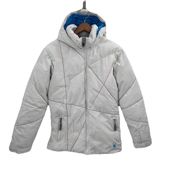 Spyder Other - Spyder White & Multi-Colored Winter Snow Ski Jacket Girls Kids Size 18